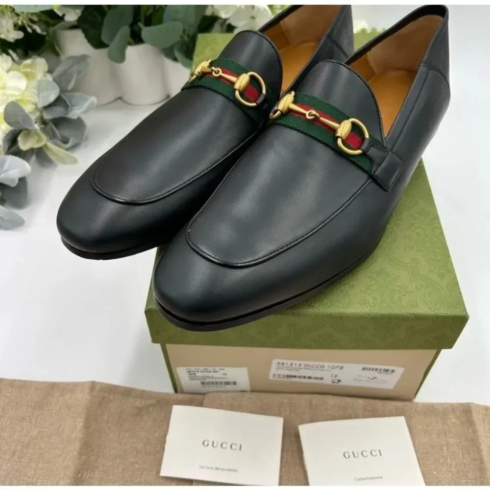 Men's Gucci JORDAAN horse bit loafers size 13 made in Italy
